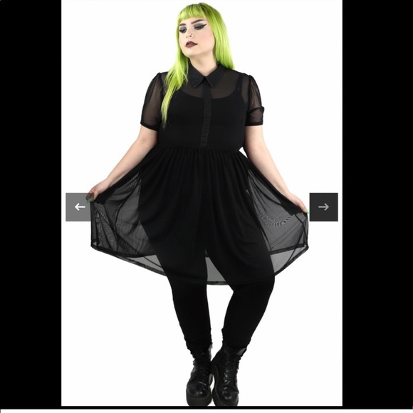 NEW IN BAG Foxblood Courtney Mesh Babydoll Dress - Large - Picture 2 of 10